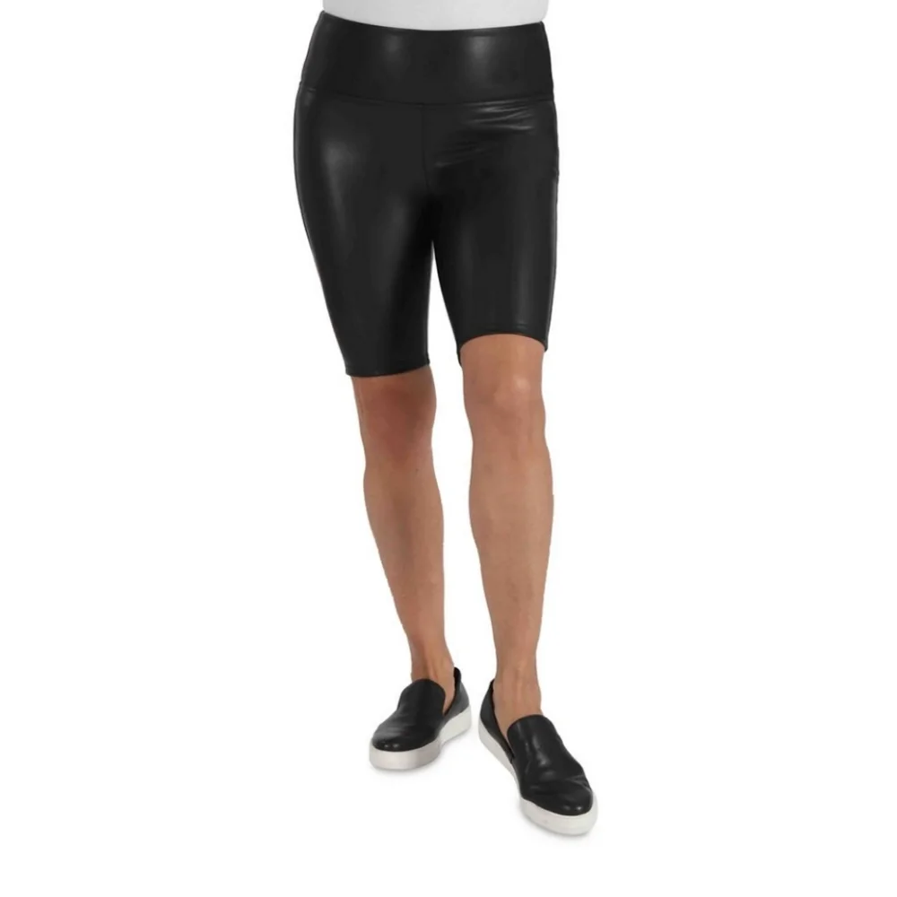 SEVEN7 * Black faux leather biker shorts SIZE SMALL NWT